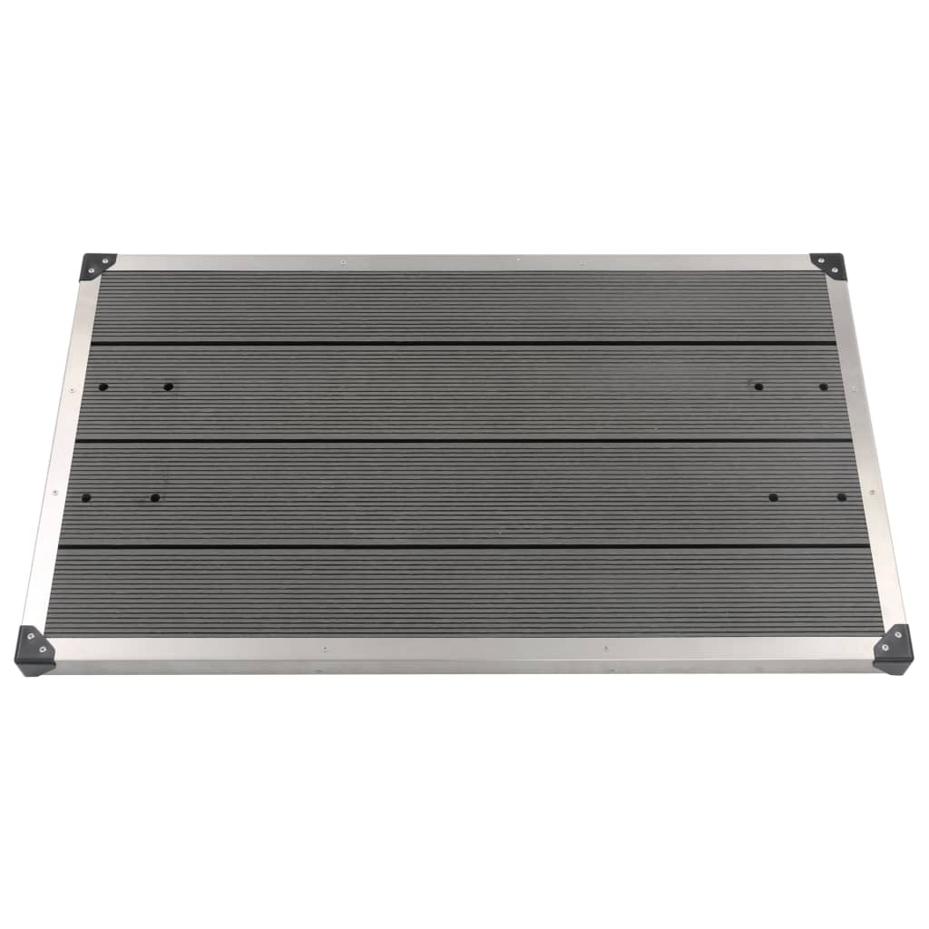 Base chuveiro p/ exterior 110x62 cm wpc aço inoxidável cinzento
