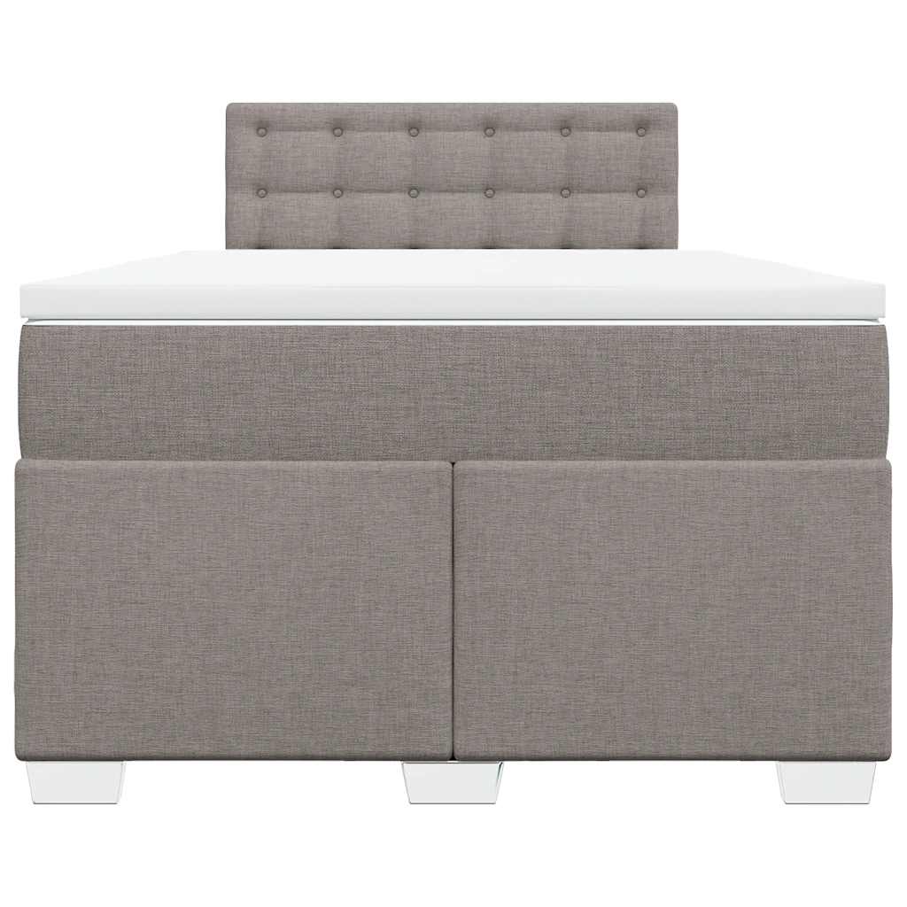 Cama boxspring c/ colchão 120x190cm tecido castanho-acinzentado