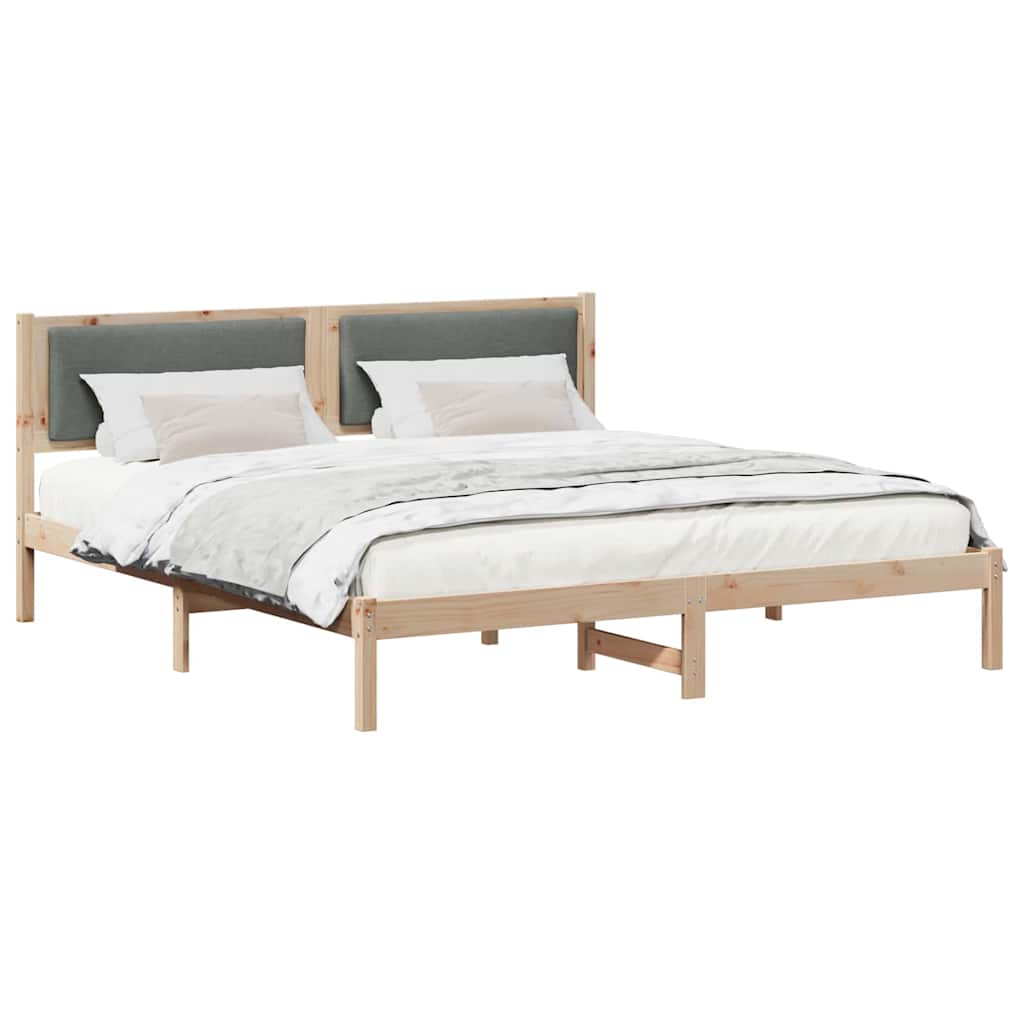 Estrutura da cama com cabeceira cinza escuro 180 x 200 cm