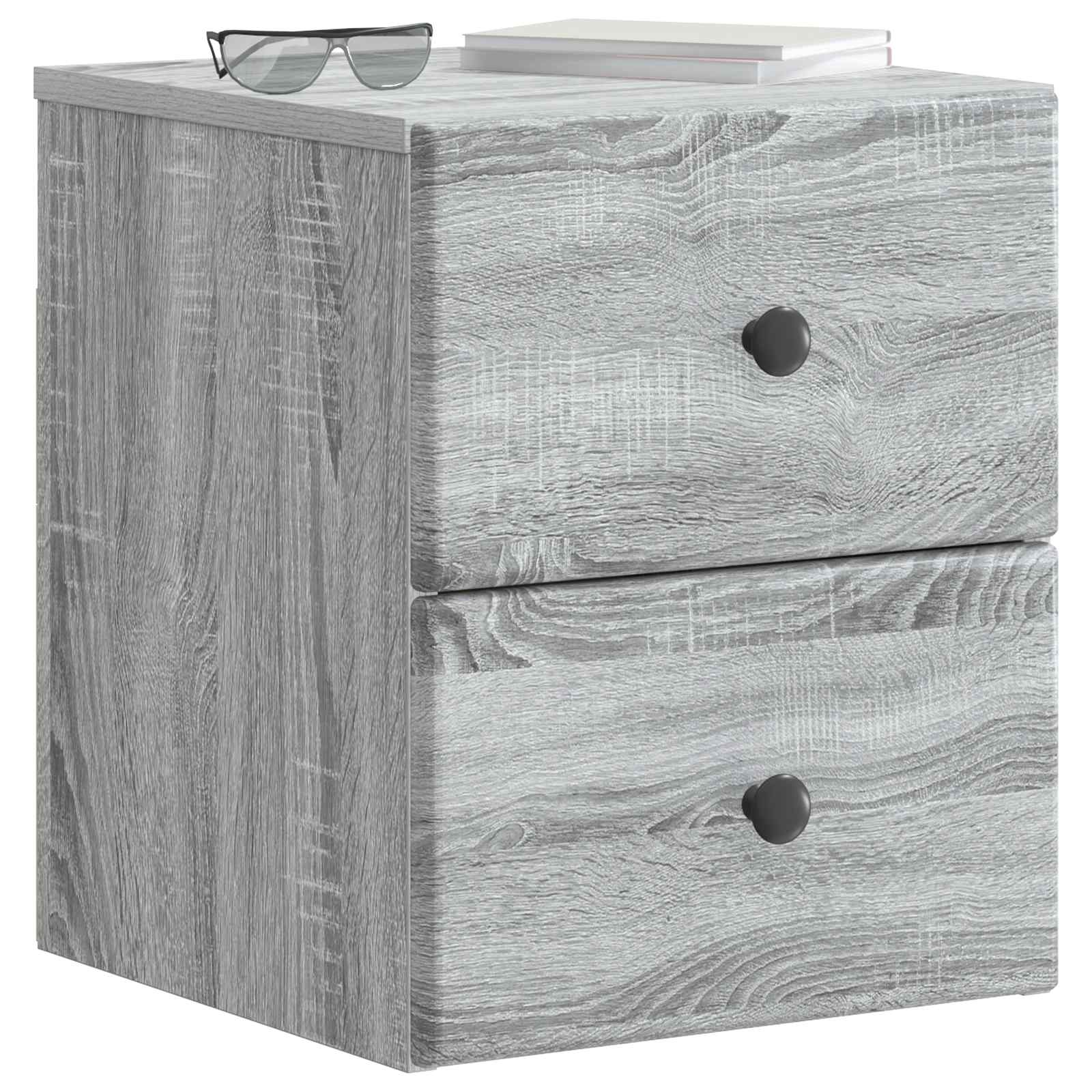 Gabinete de canto montado na parede 2 unid. sonoma cinzento