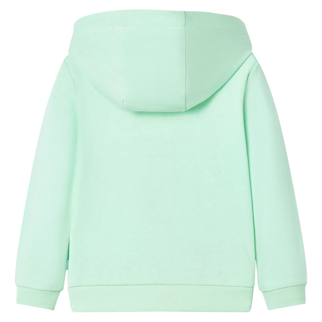Sweatshirt para criança com capuz e fecho verde-brilhante 116