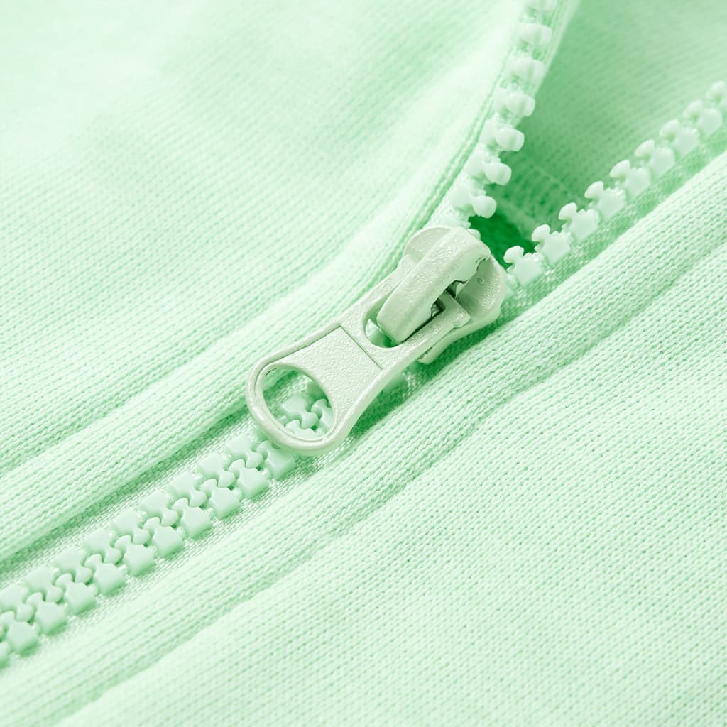 Sweatshirt para criança com capuz e fecho verde-brilhante 116
