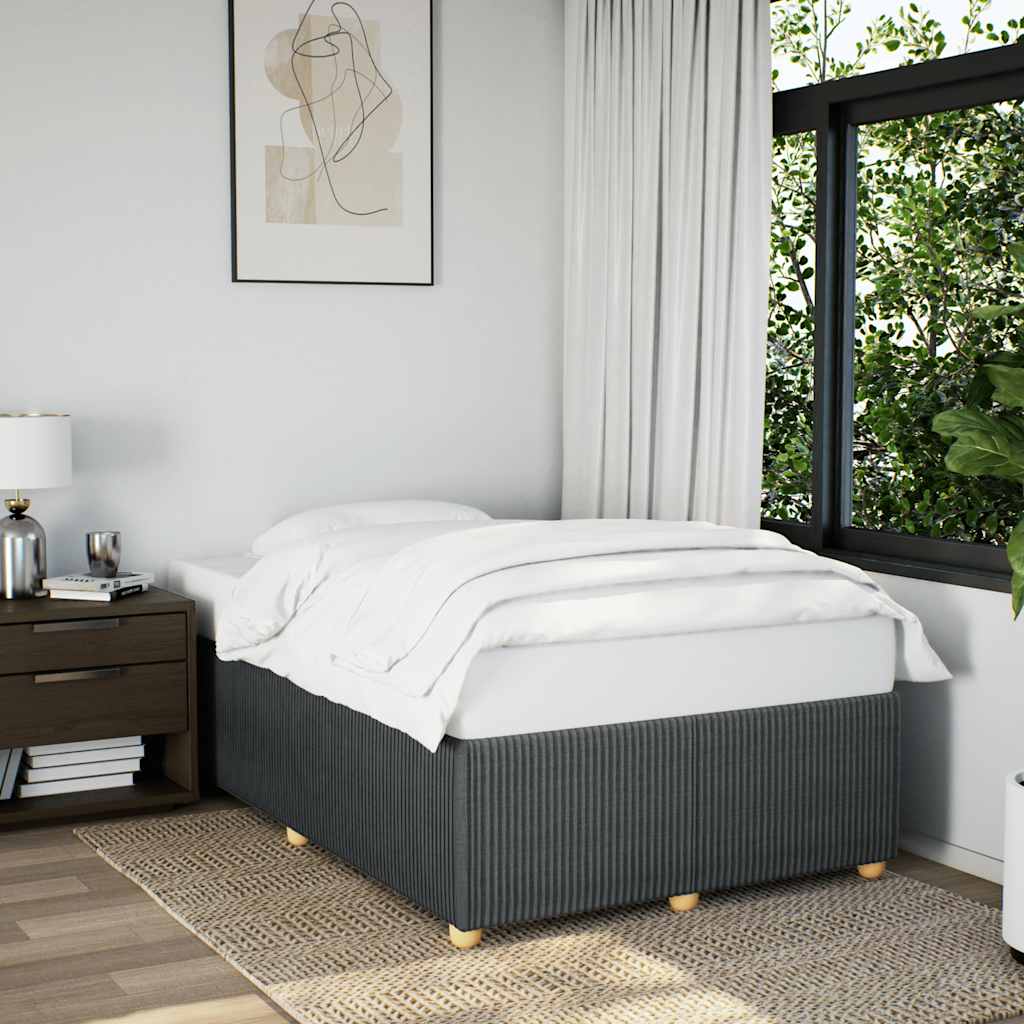 Estrutura de cama sem colchão cinza escuro 120x190 cm tecido