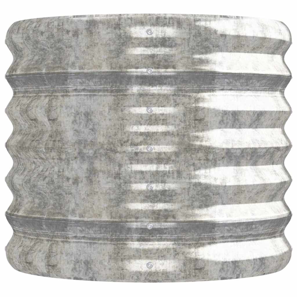 Canteiro elevado jardim 152x40x36cm aço galvanizado prateado