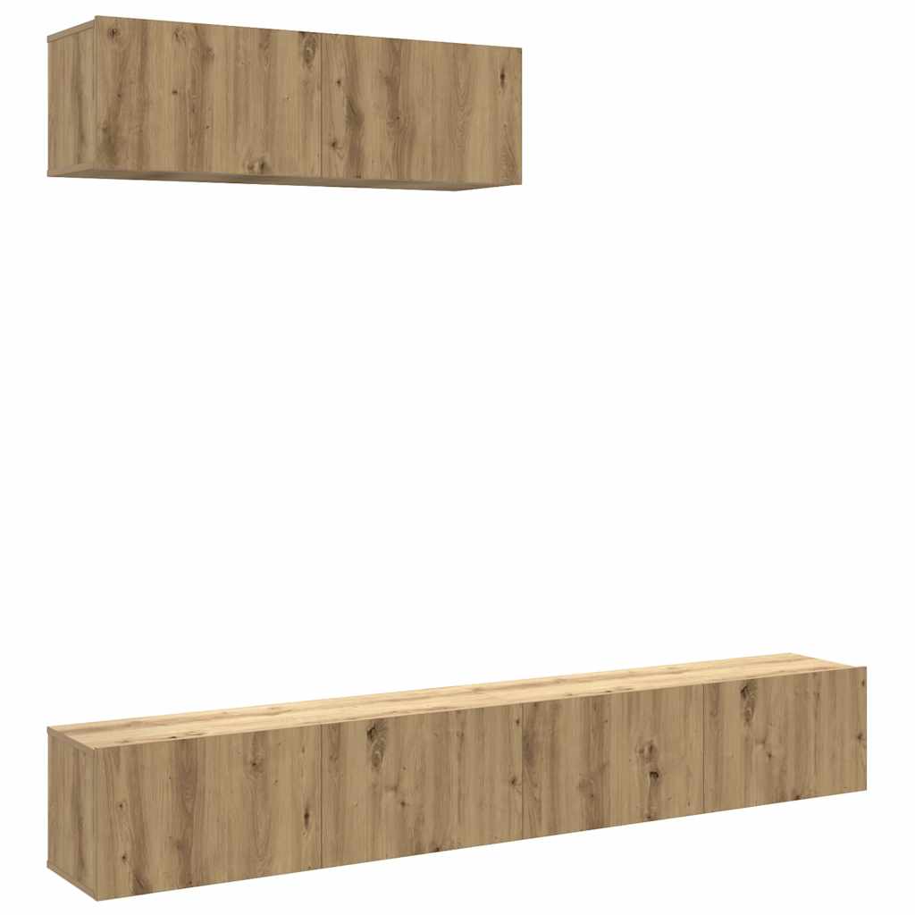 Móveis de TV de parede 3 pcs carvalho artesanal 100x30x30 cm
