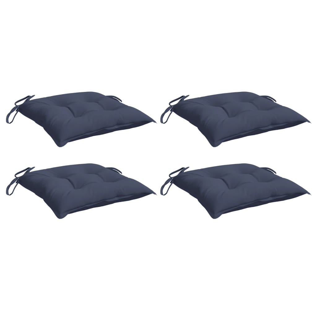 Almofadões cadeira 4 pcs 50x50x7 cm tecido oxford azul-marinho