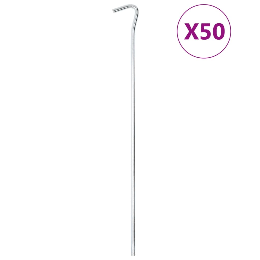 Estacas para tenda 50 pcs 30 cm ø7 mm aço galvanizado