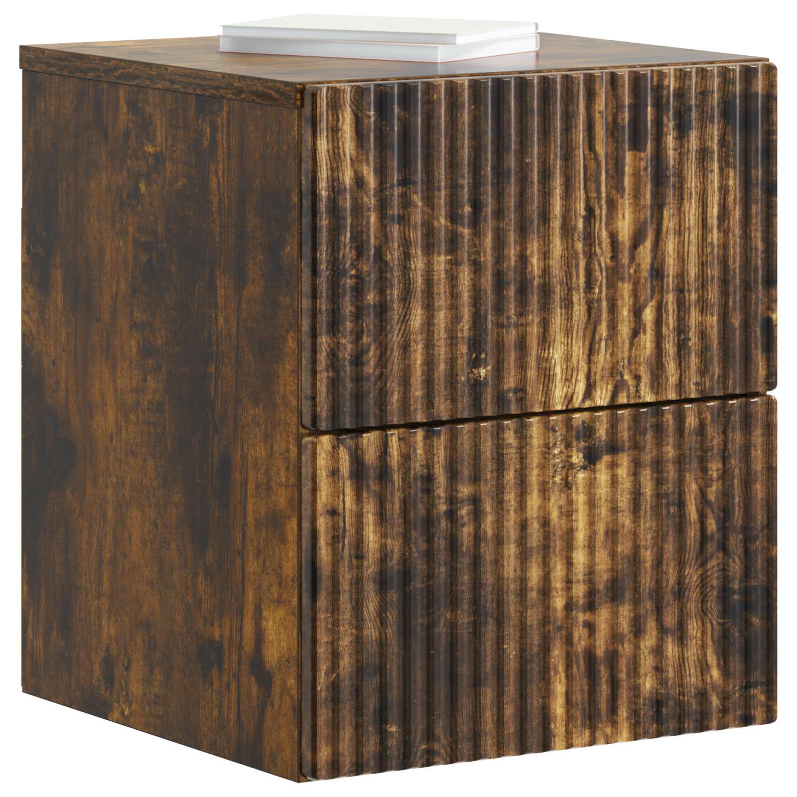 Gabinete de canto montado na parede 2 unid. carvalho fumado