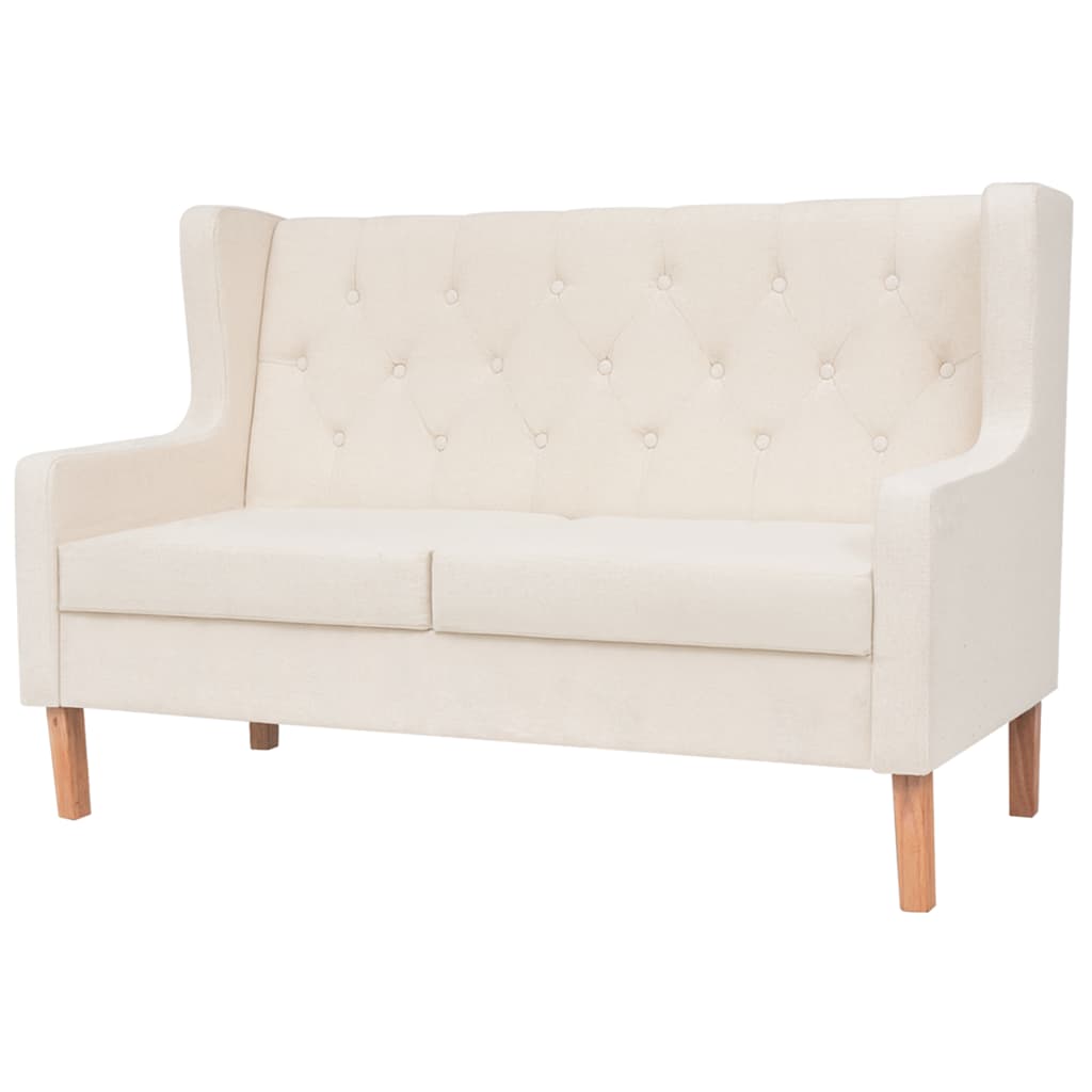 Conjunto de sofás 2 pcs tecido branco nata