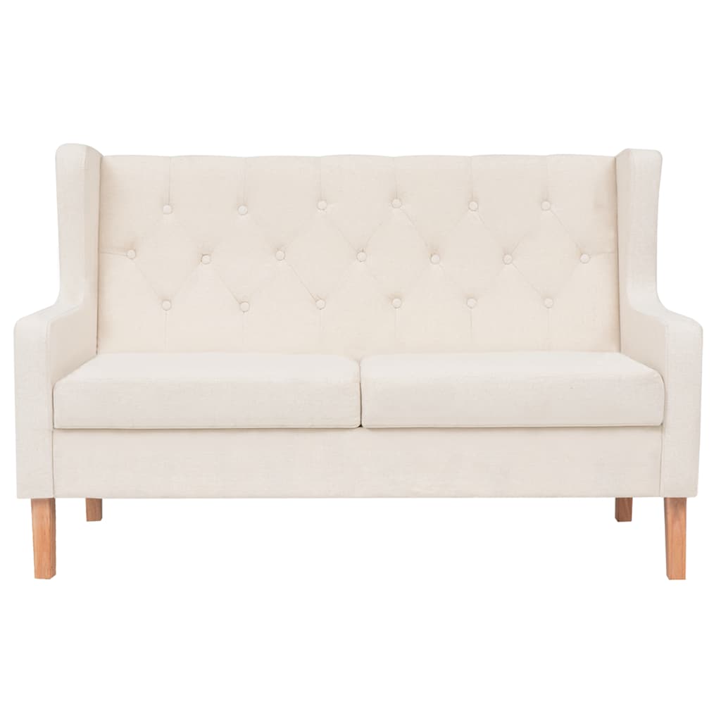 Conjunto de sofás 2 pcs tecido branco nata