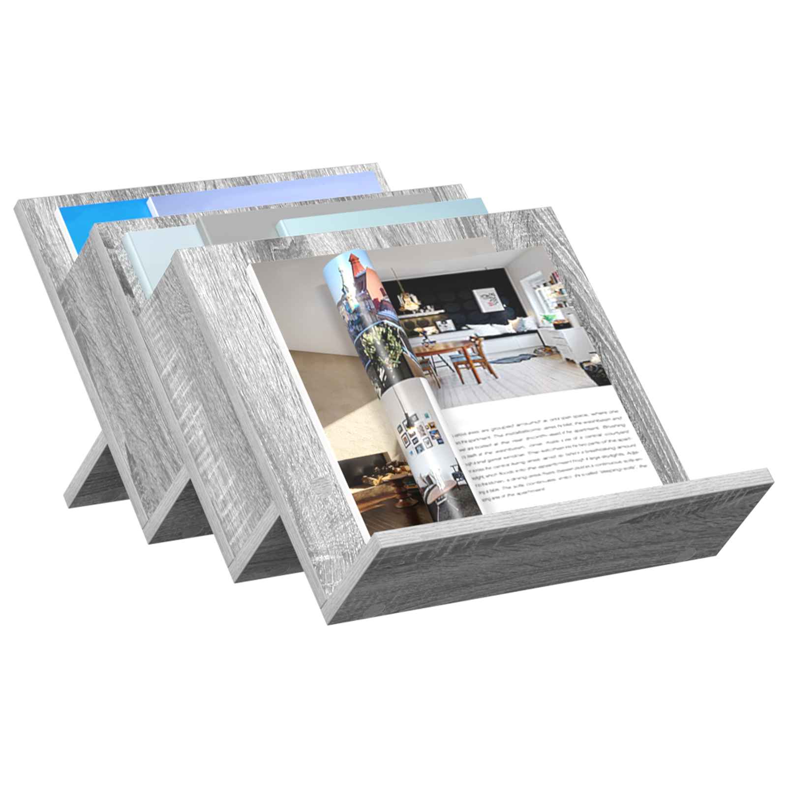 Estante de revistas cinza sonoma 53 x 40 x 28,5 cm