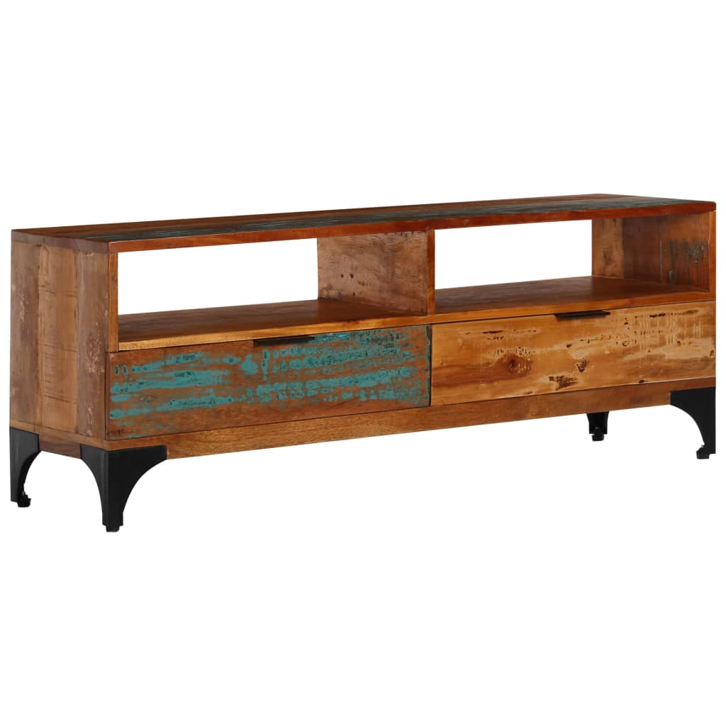 Móvel de TV 118x35x45 cm madeira recuperada maciça