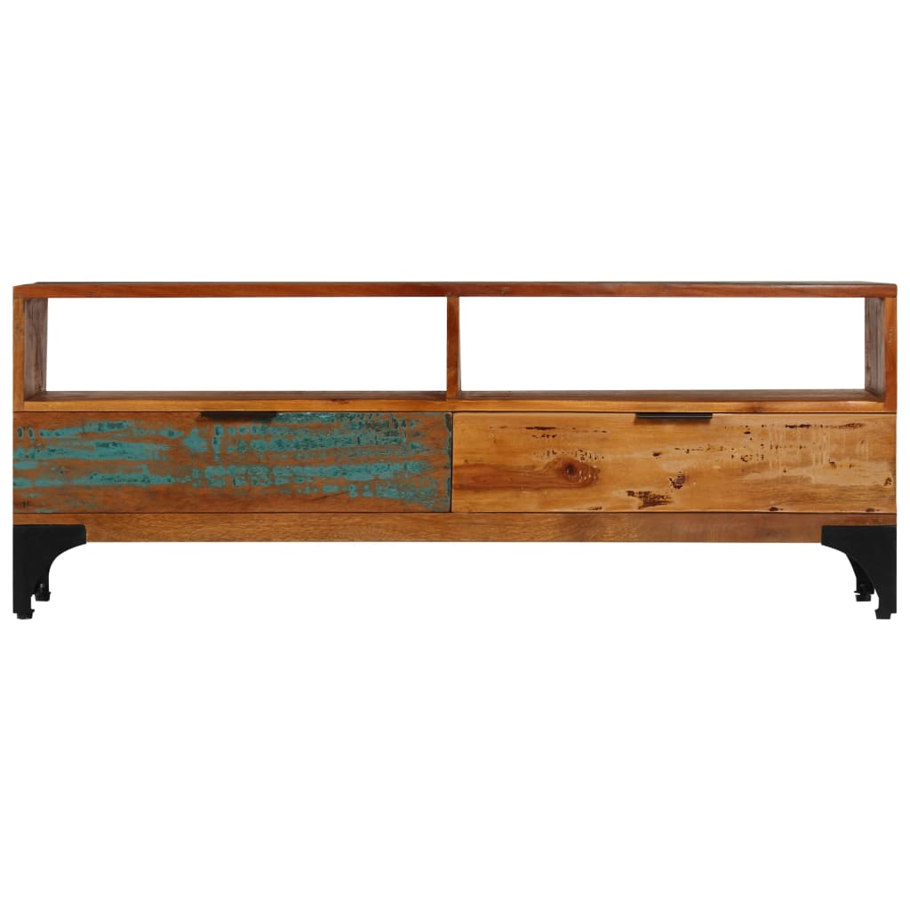 Móvel de TV 118x35x45 cm madeira recuperada maciça