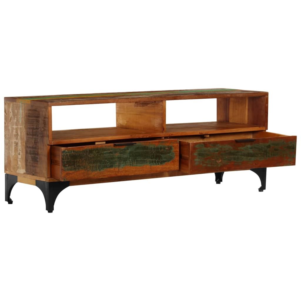 Móvel de TV 118x35x45 cm madeira recuperada maciça