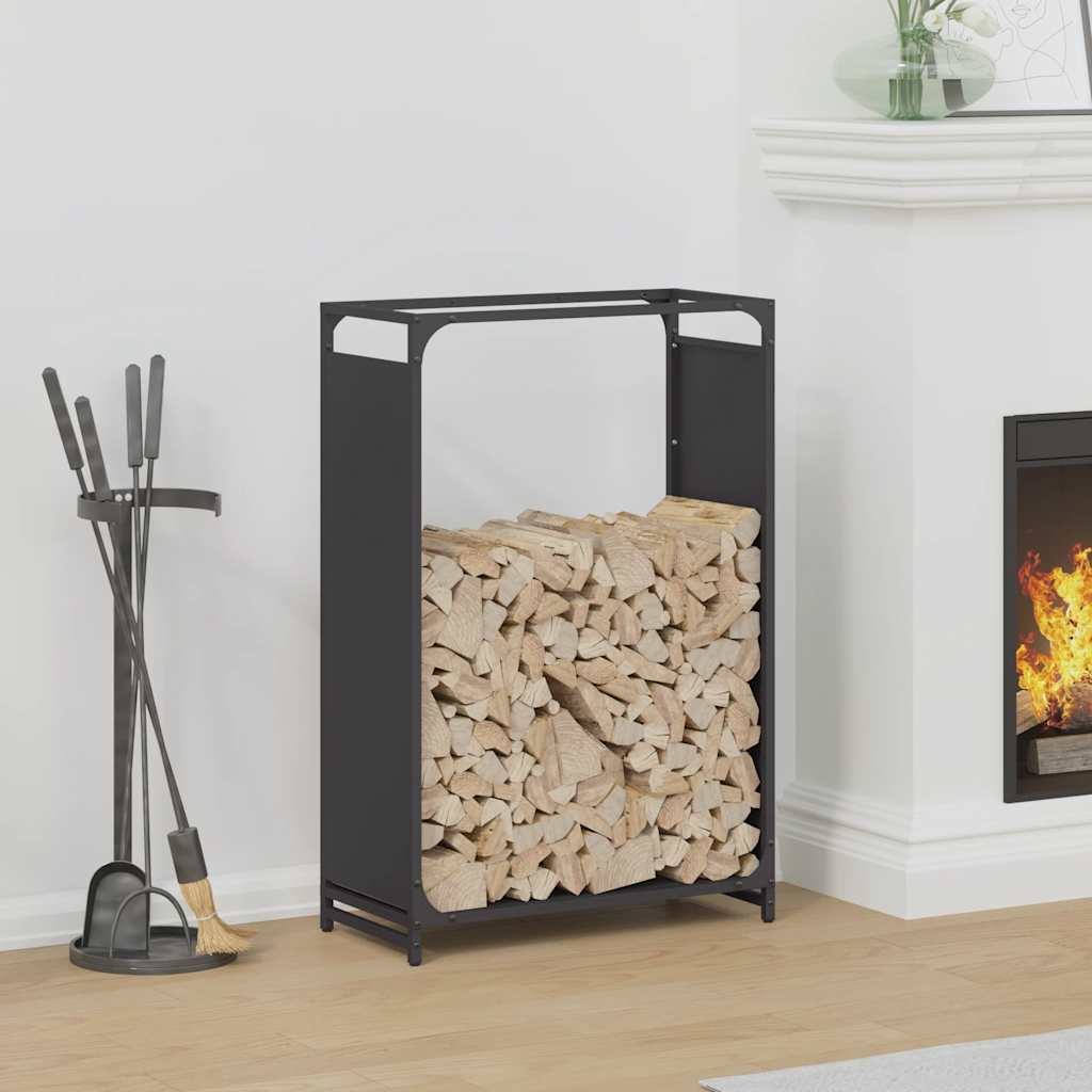 Suporte para lenha 60x28x90 cm aço laminado a frio preto