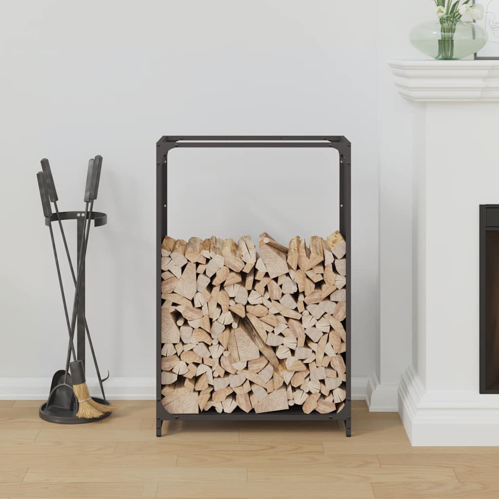 Suporte para lenha 60x28x90 cm aço laminado a frio preto