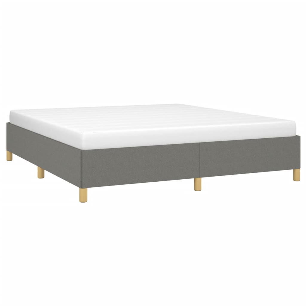Estrutura de cama com molas 160x200 cm tecido cinzento-escuro