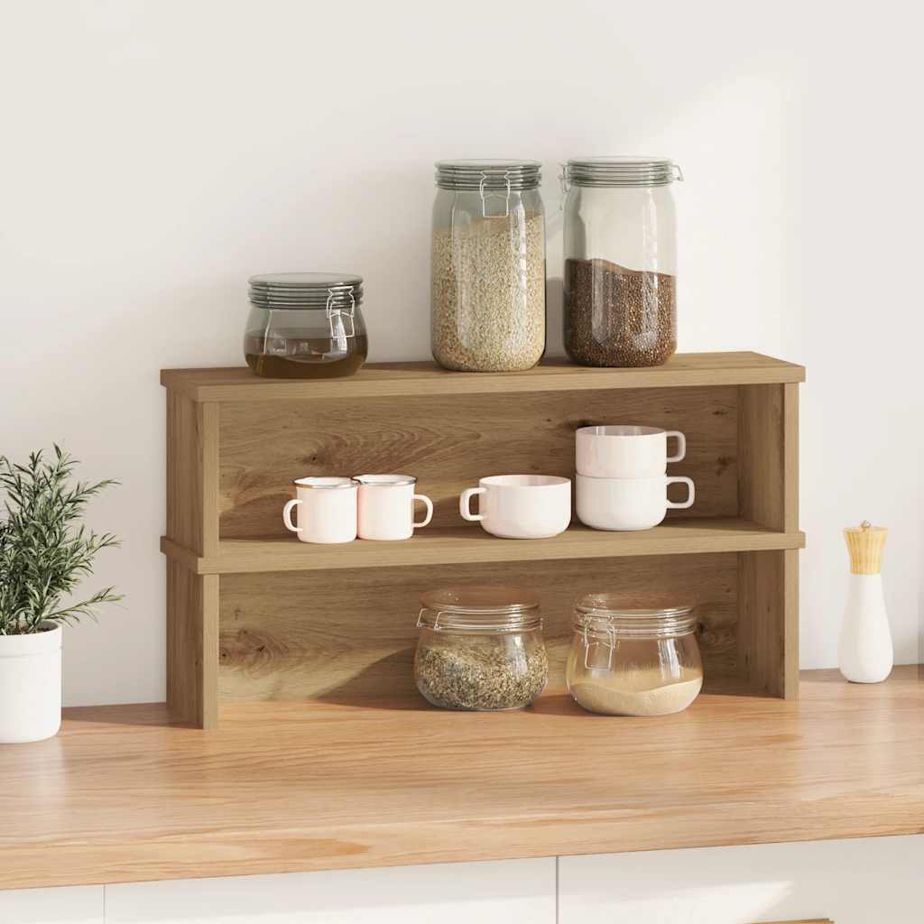 Racks de cozinha empilháveis 2 pcs carvalho artesanal