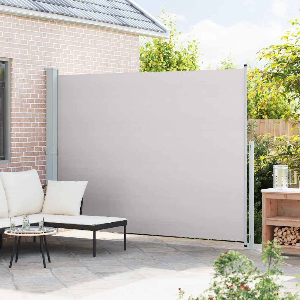 Toldo lateral retrátil para pátio 220x300 cm cinzento