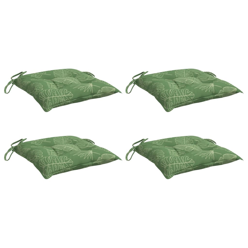 Almofadões p/ cadeira 4 pcs 40x40x7 cm tecido padrão folhas