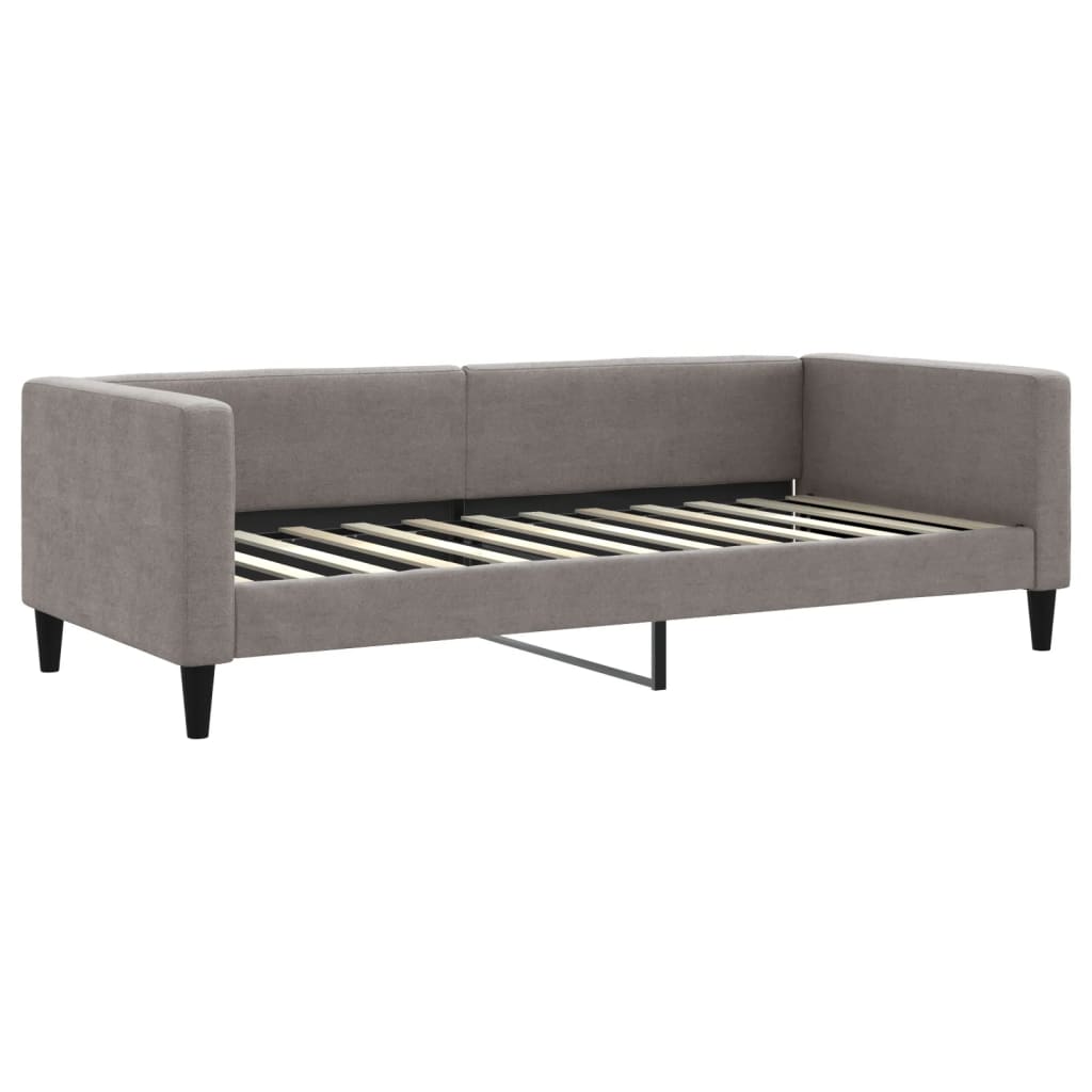 Sofá-cama com colchão 90x200 cm tecido cinzento-acastanhado