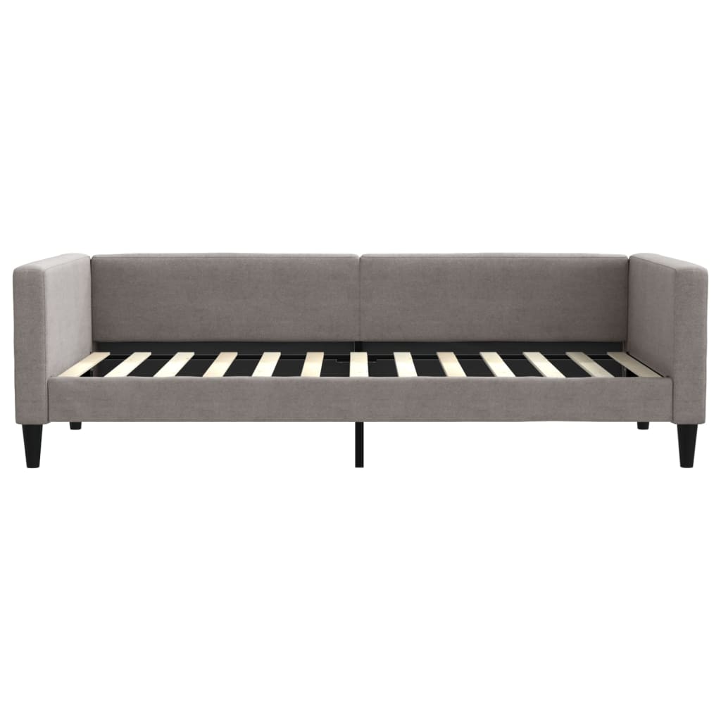 Sofá-cama com colchão 90x200 cm tecido cinzento-acastanhado