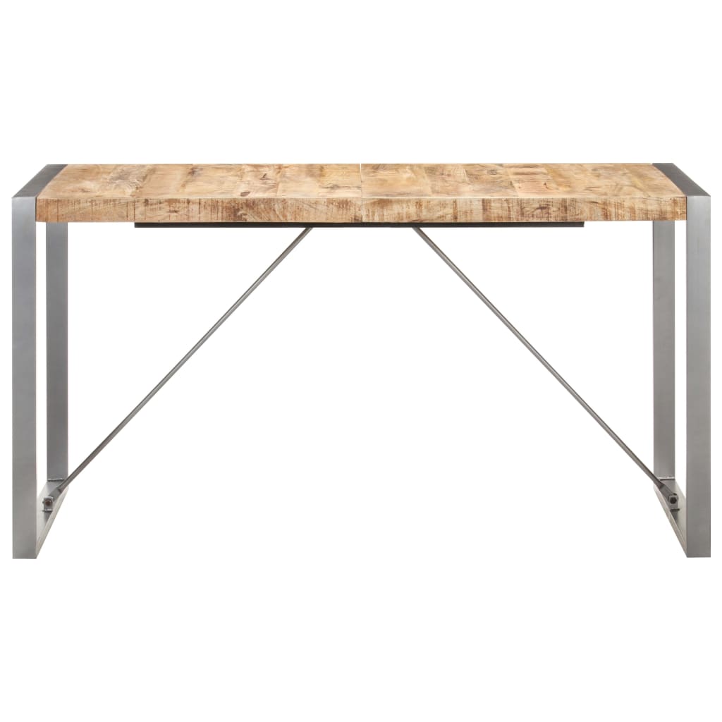 Mesa de jantar 140x70x75 cm madeira de mangueira maciça áspera