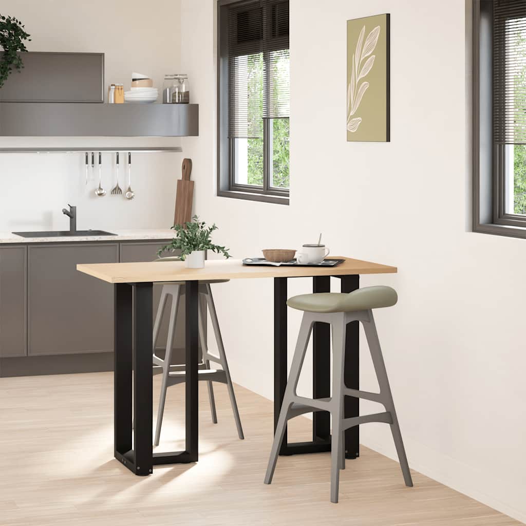 Pés de mesa de bar em forma de t, 2 peças, preto, 50x35x(90-91) cm, aço