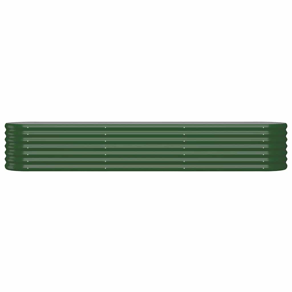 Canteiro elevado jardim 224x40x36 cm aço galvanizado verde