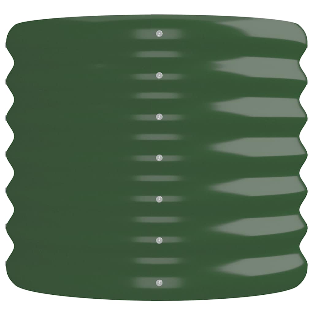 Canteiro elevado jardim 224x40x36 cm aço galvanizado verde