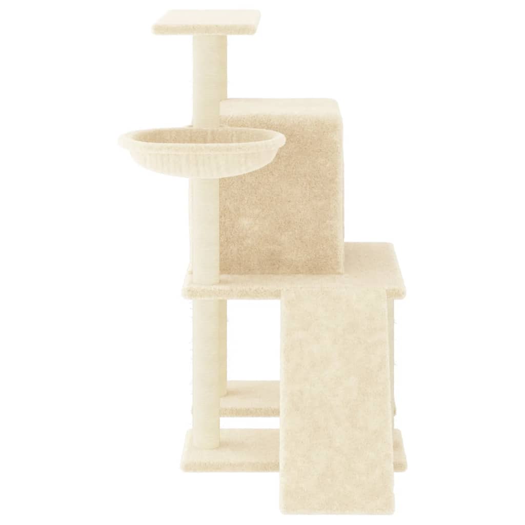 Árvore para gatos c/ postes arranhadores sisal 96,5 cm creme