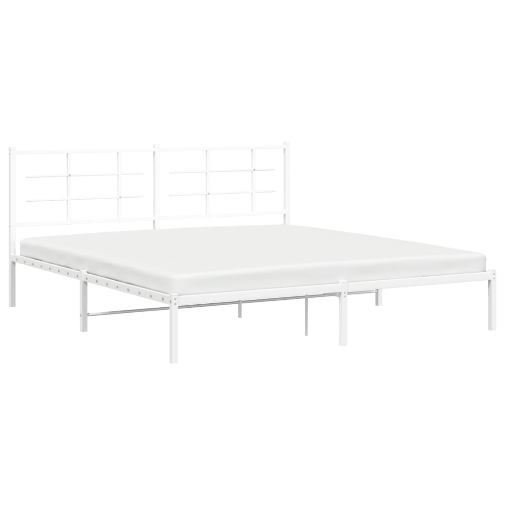 Estrutura de cama com cabeceira 180x200 cm metal branco