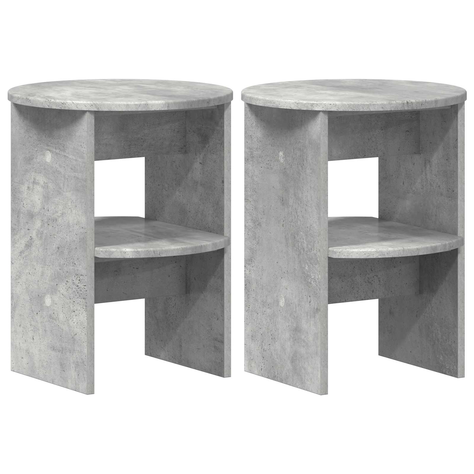 Armário lateral 2 unid. cinzento concreto ø40 x 50 cm