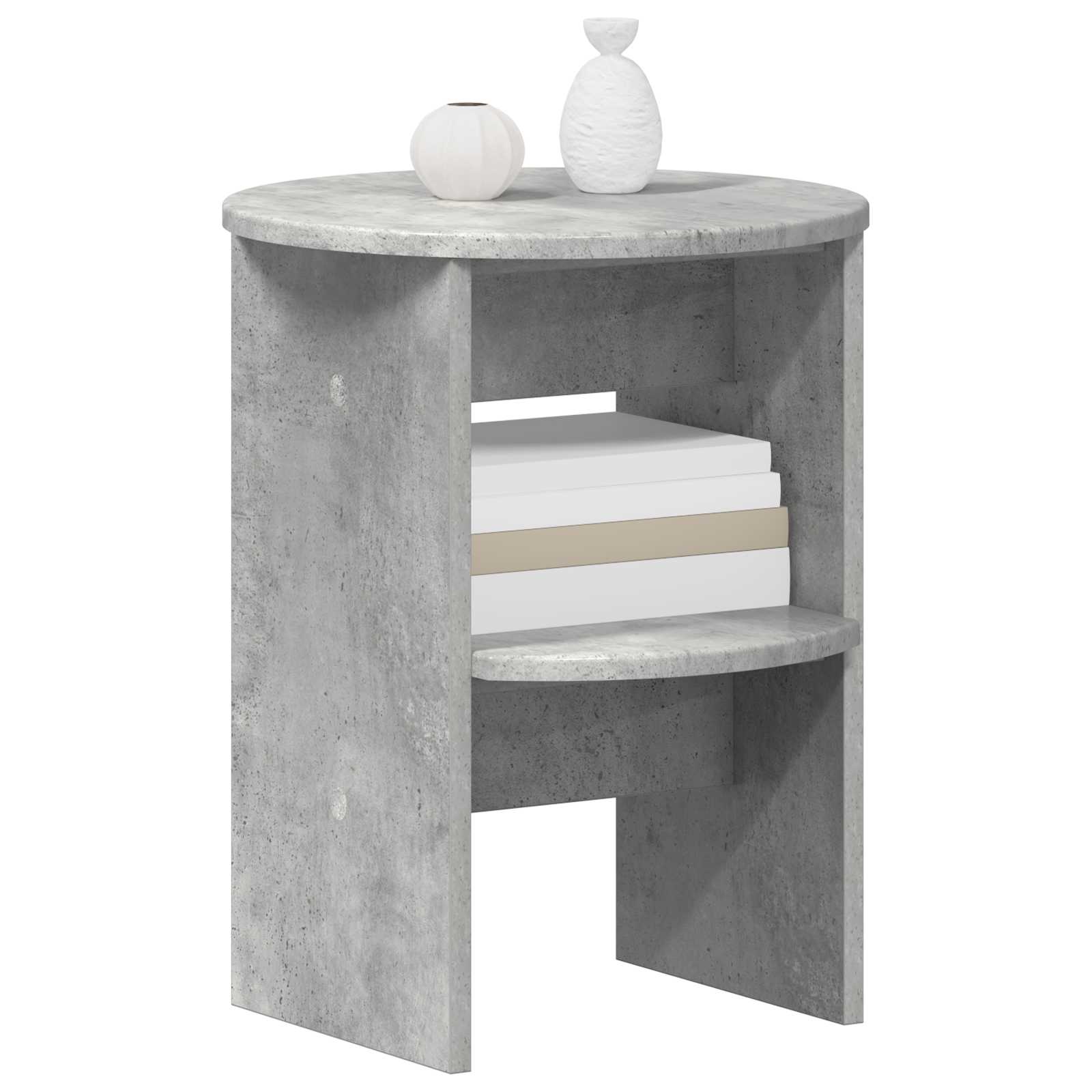 Armário lateral 2 unid. cinzento concreto ø40 x 50 cm