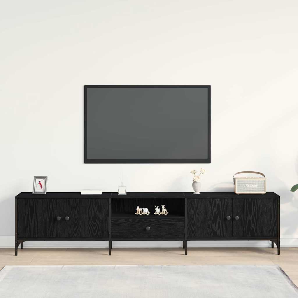 Gabinete para TV 200 x 25 x 44 cm carvalho preto