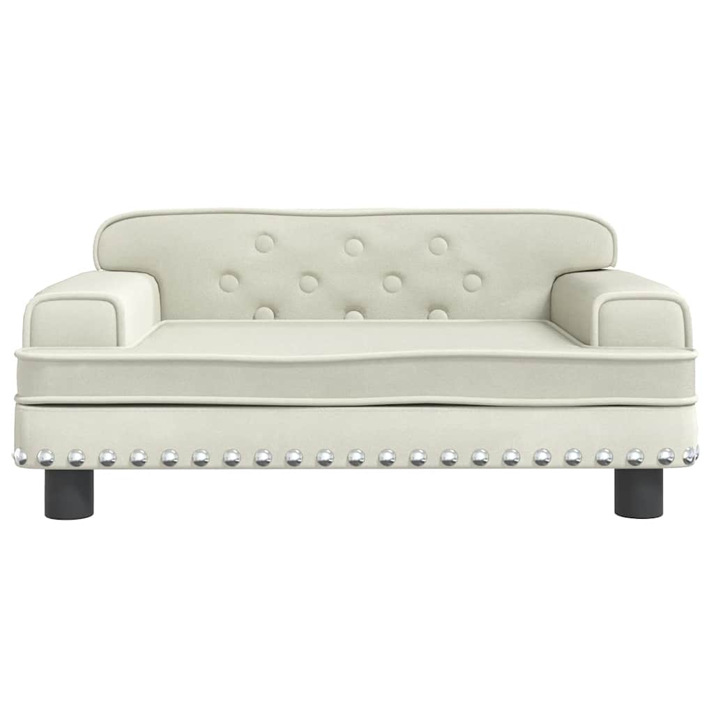 Cama para cães 70x45x30 cm veludo cor creme