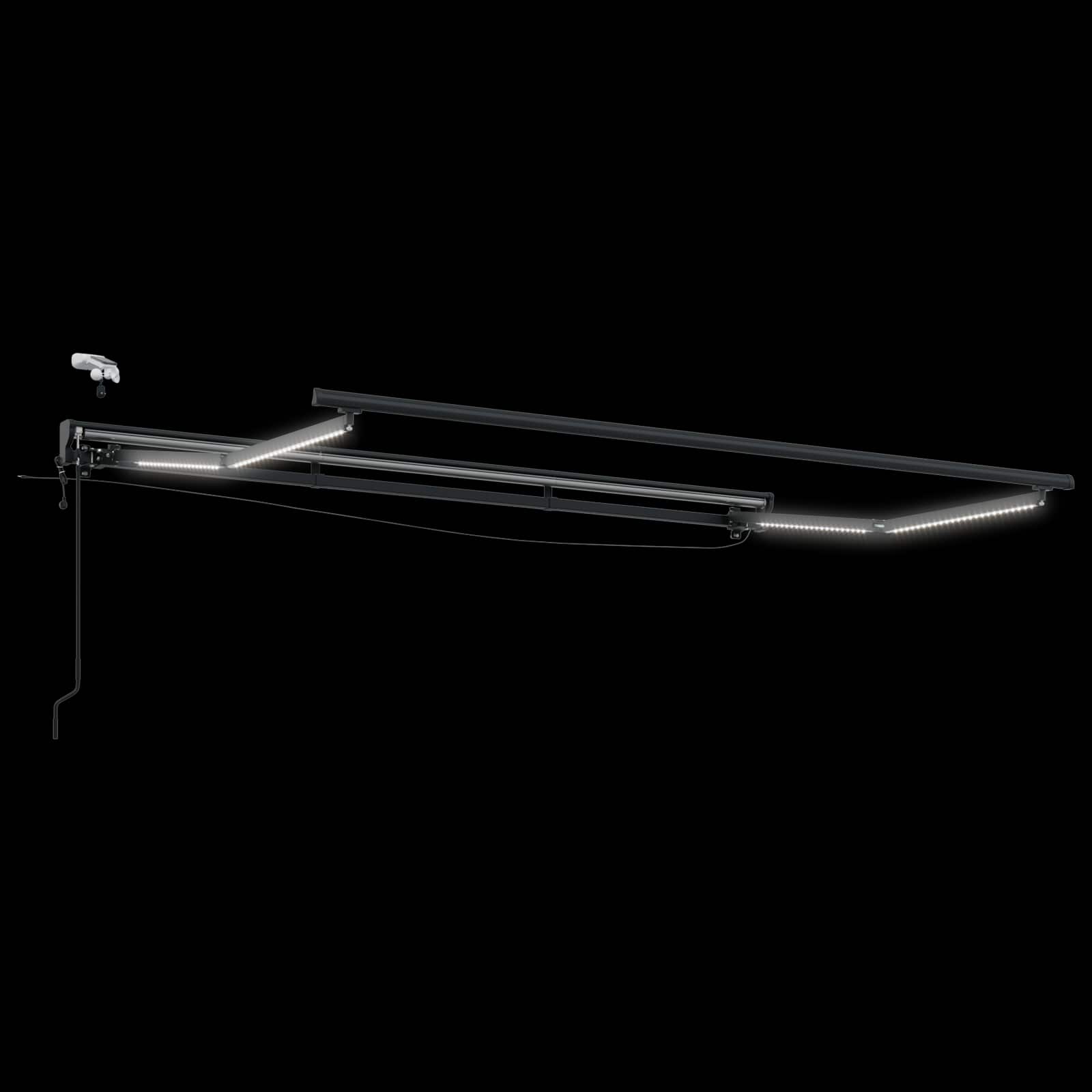 Moldura de toldo elétrico com leds antracite 3 x 2 m alumínio