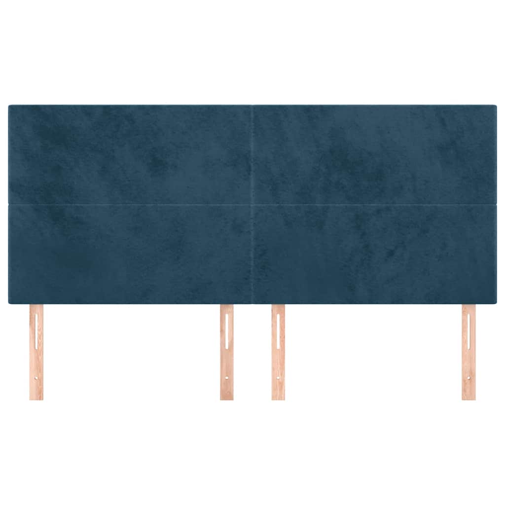 Cabeceira azul escuro 160x5x118/128 cm veludo