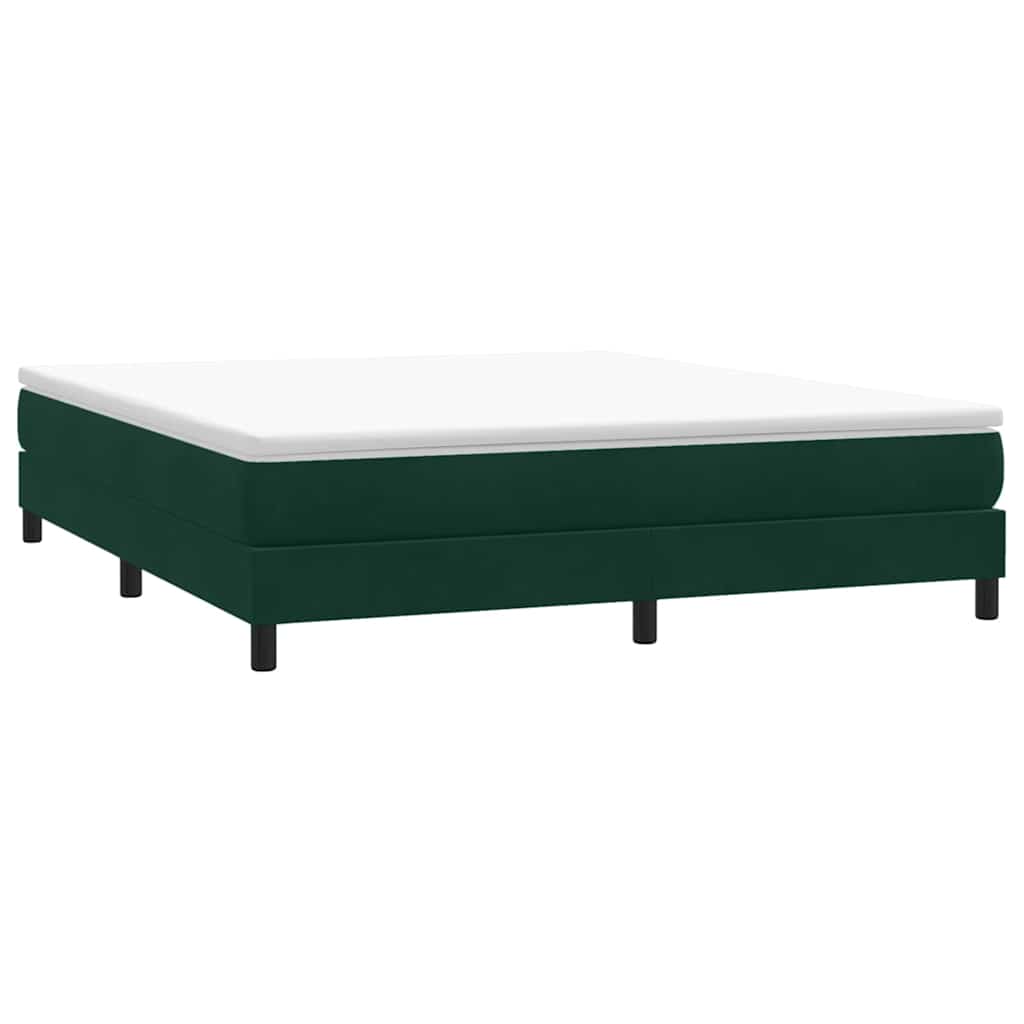Cama sem molas/colchão 180x210 cm veludo verde-escuro