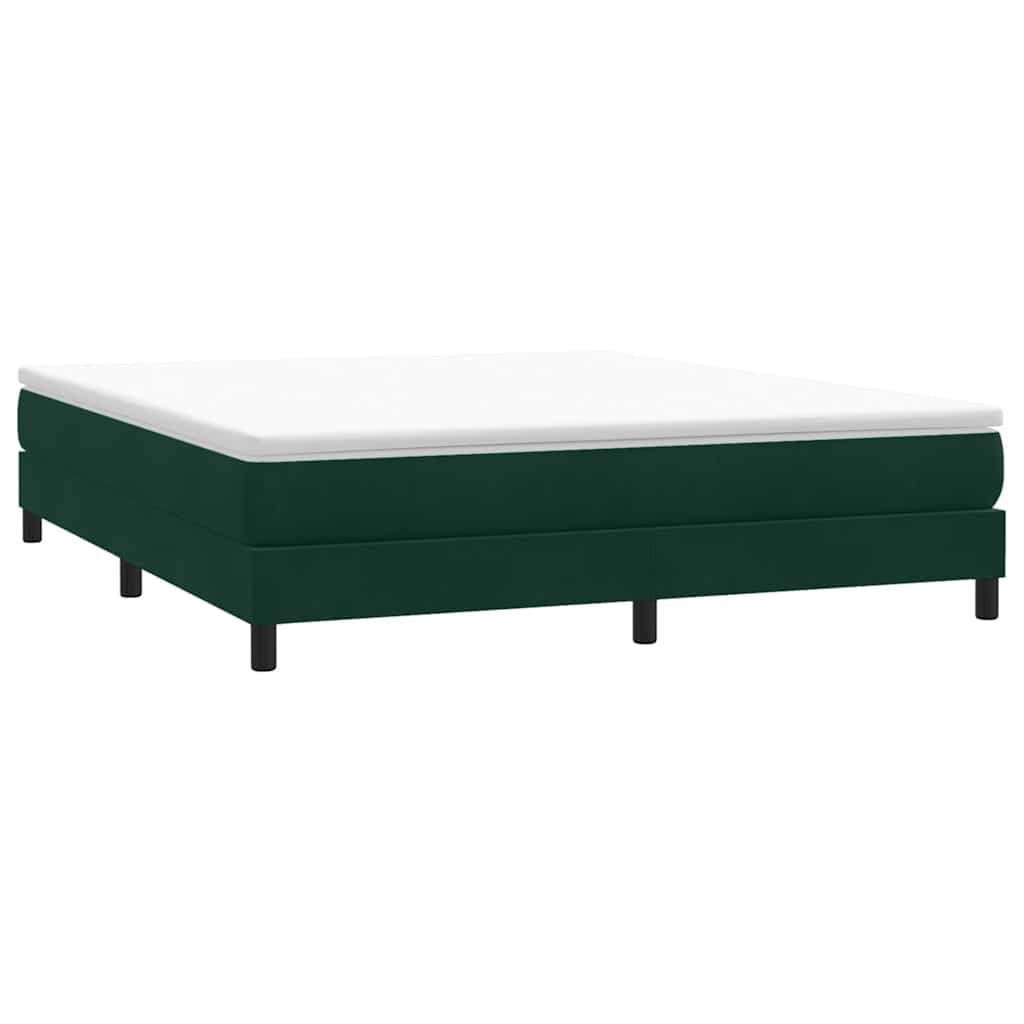 Cama sem molas/colchão 180x210 cm veludo verde-escuro
