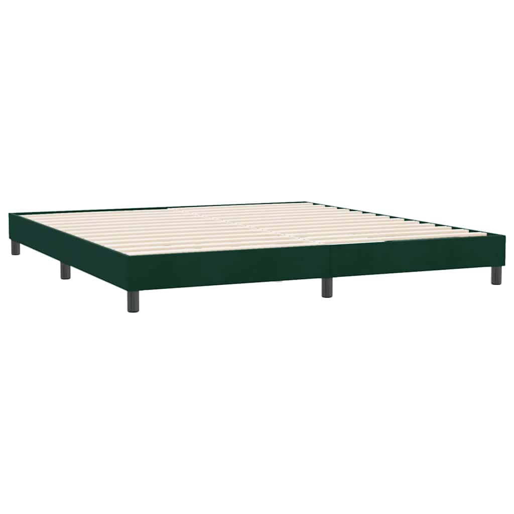 Cama sem molas/colchão 180x210 cm veludo verde-escuro