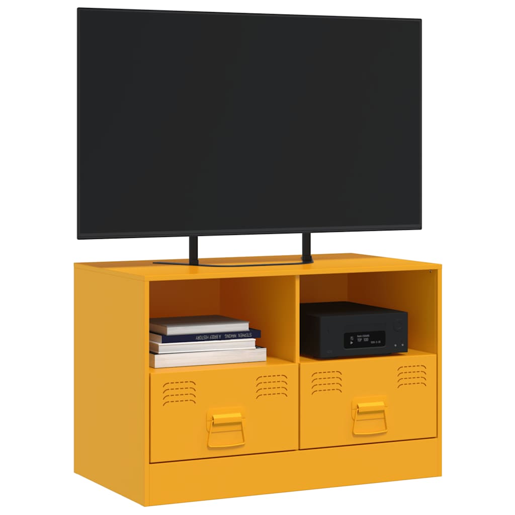 Móvel de TV 67x39x44 cm aço amarelo mostarda