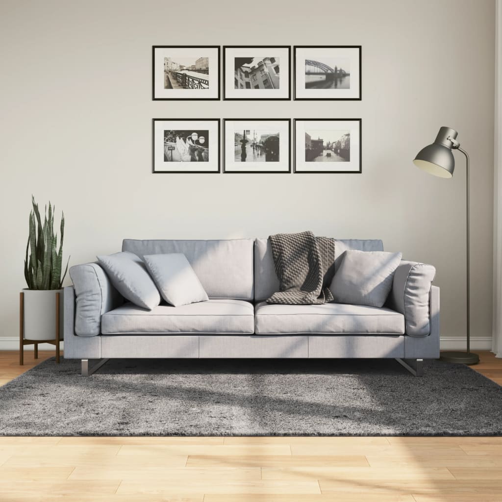 Tapete pelo curto macio e lavável huarte 140x200 cm antracite