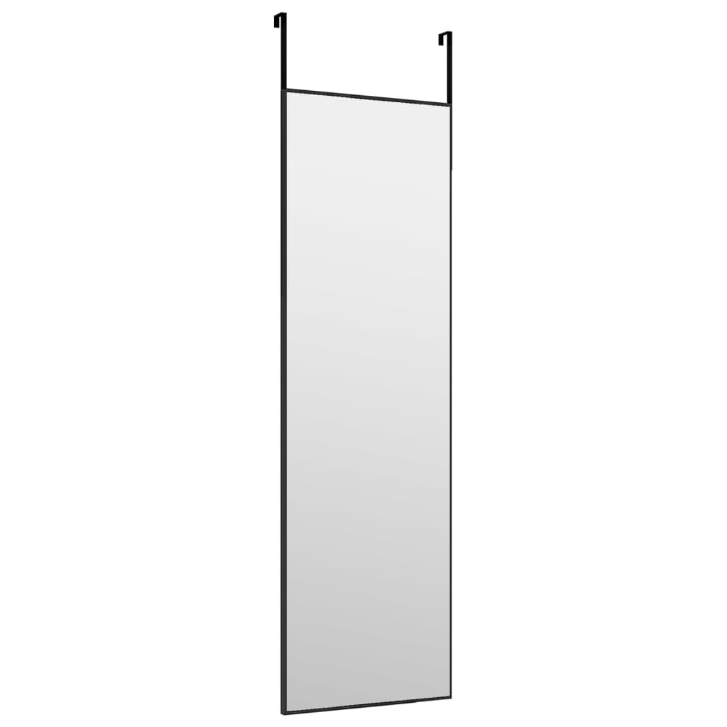 Espelho para porta 30x100 cm vidro e alumínio preto