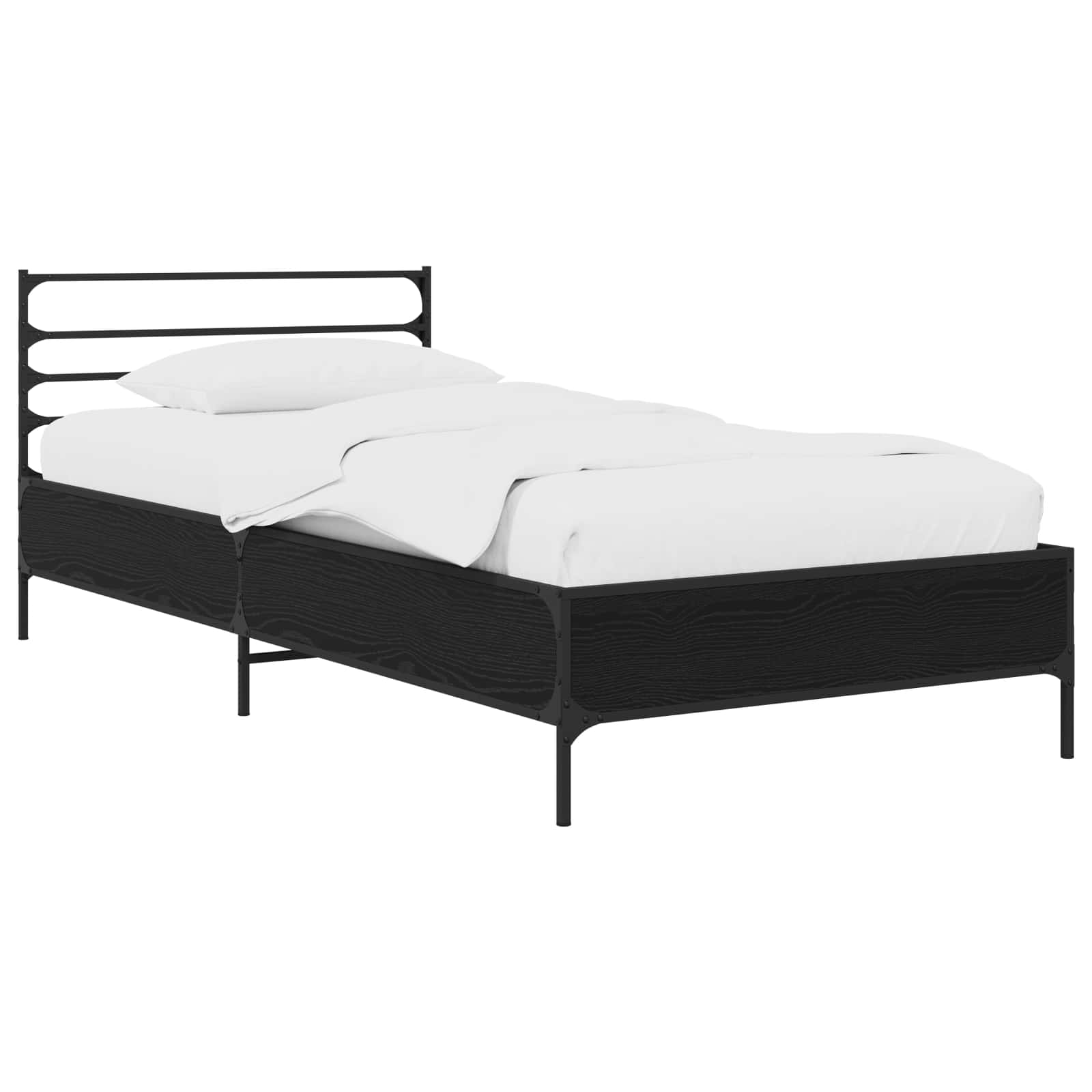 Estrutura da cama carvalho preto 80 x 200 cm