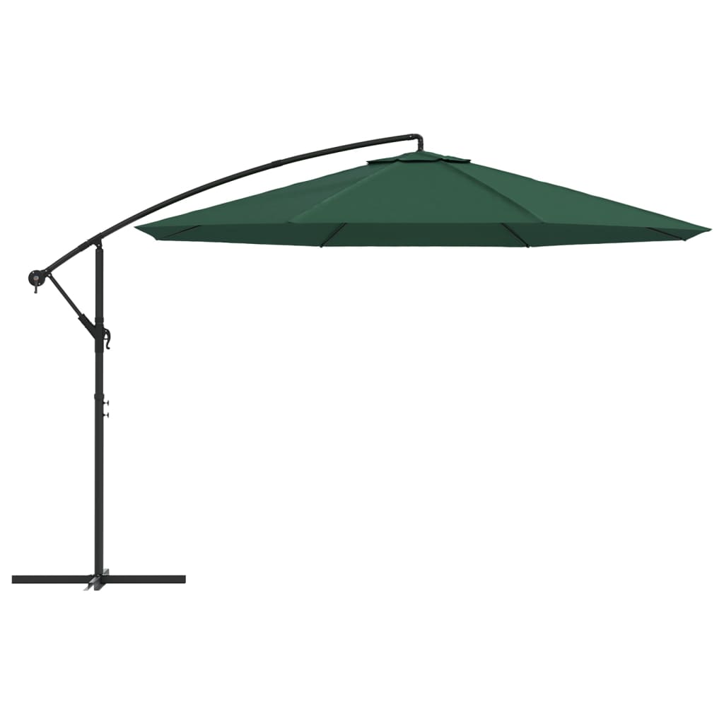 Guarda-sol de jardim cantilever 3,5 m verde