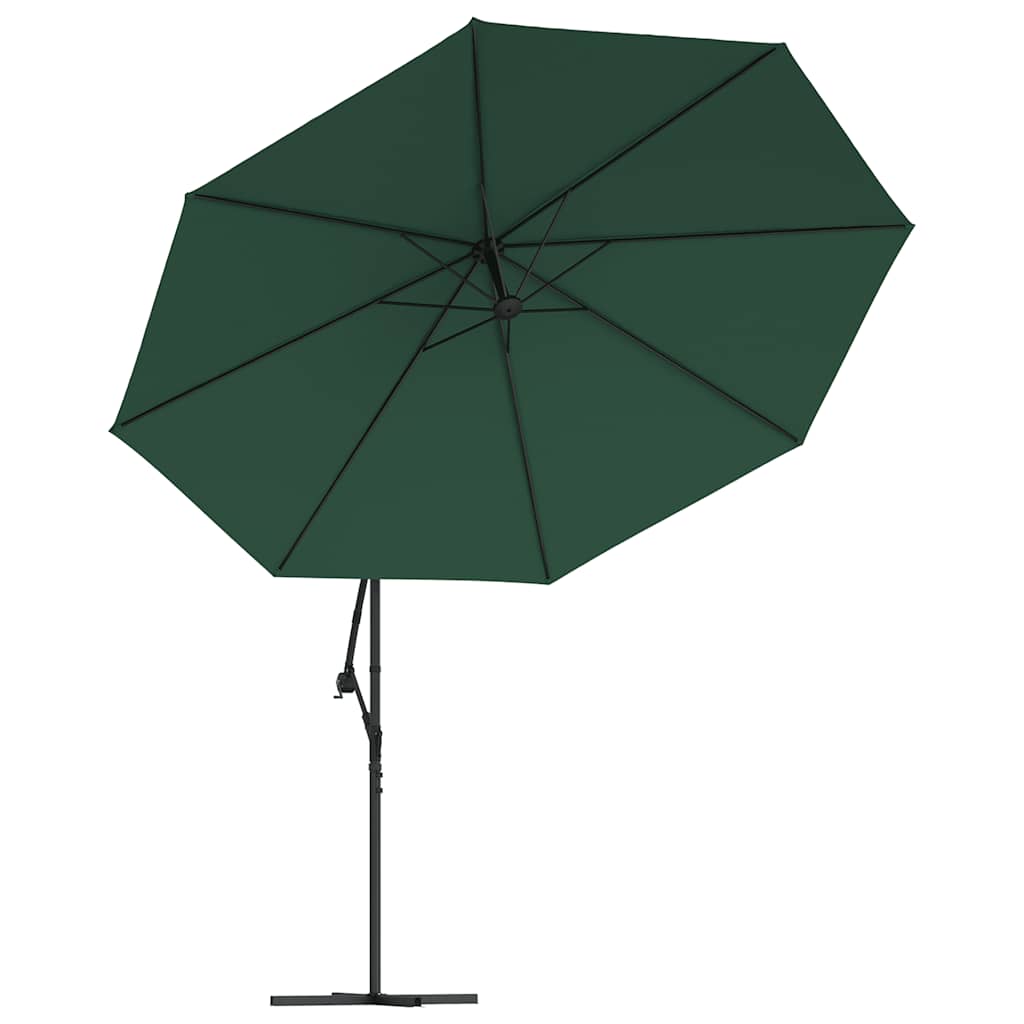 Guarda-sol de jardim cantilever 3,5 m verde