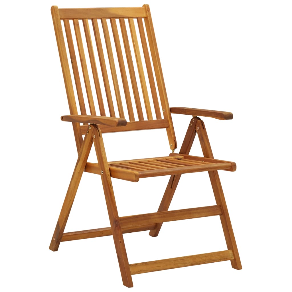 Cadeiras de jardim dobráveis c/ almofadões 3 pcs acácia maciça