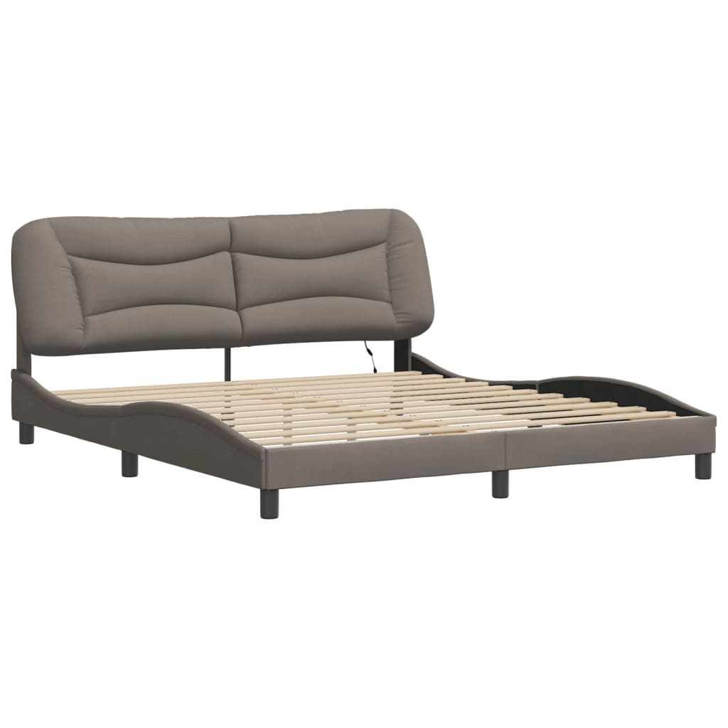 Estrutura de cama com LED sem colchão hvar 180x200 cm tecido