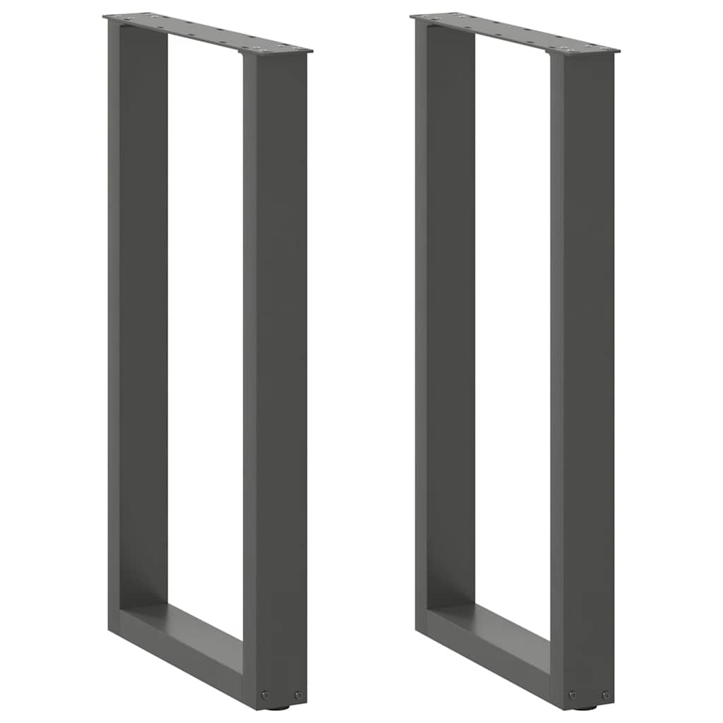 Pés para mesa de bar em formato de u, 2 peças, antracite, 40x(90-91) cm, aço
